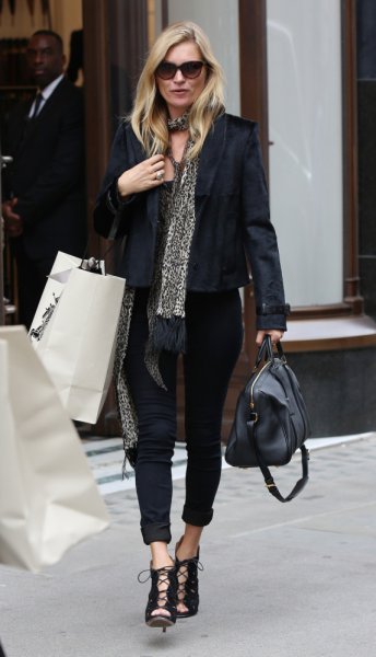 Кейт Мосс умеет носить сложный леопардовый принт 